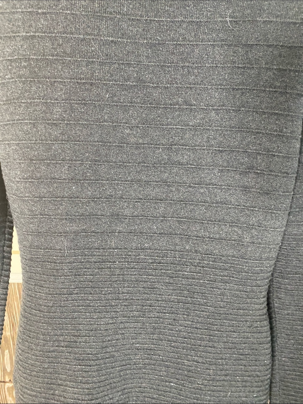 Calvin Klein Charcoal Gray Ribbed Knit Top - Picture 4 of 5